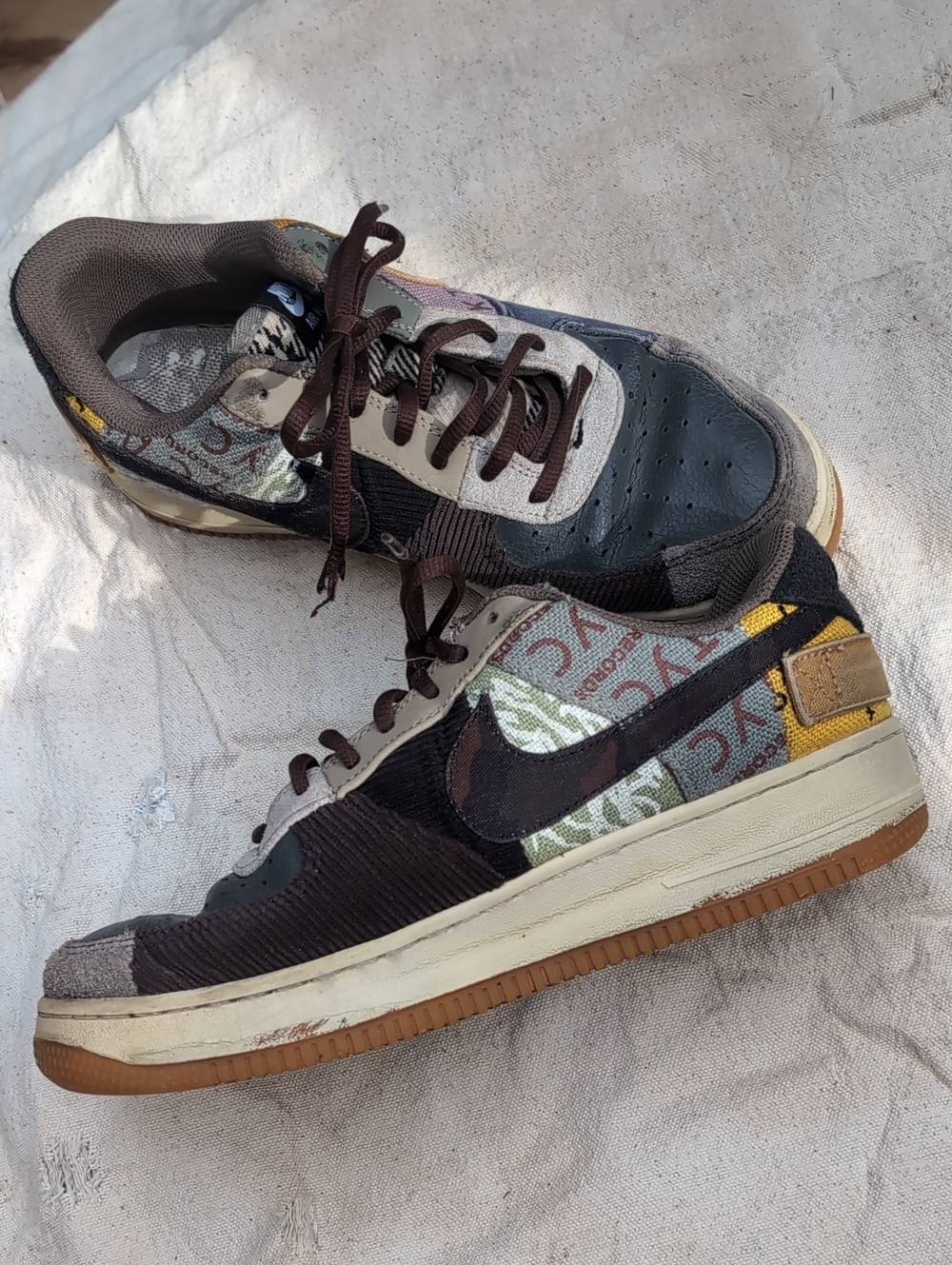 Nike Air force 1 X Travis Scott Cactus Jack Sneaker Wool Leather Flannel